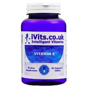  iVits Intelligent Vitamins, Vitamin E, 1000iu, 60 Capsules 