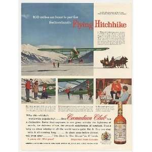   Airplane Skiing Canadian Club Whisky Print Ad