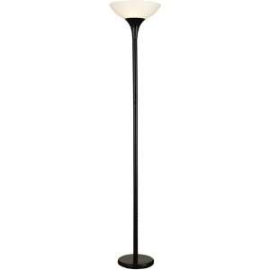 Adesso Lighting Black Finish Torchiere Lamp with Remote Control