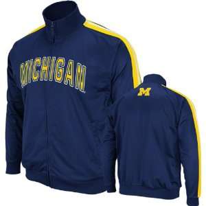  Michigan Wolverines Navy Pace Track Jacket Sports 