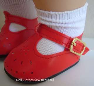 DOLL CLOTHES fit Bitty TWINS Red Saddles, T Strap Shoes  