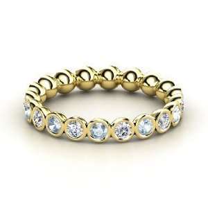  Pod Eternity Band, 14K Yellow Gold Ring with Diamond 