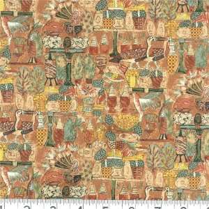   45 Wide Hieroglyphs Copper Fabric By The Yard Arts, Crafts & Sewing