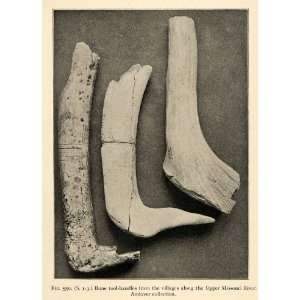  1910 Print Bone Tool Missouri River Andover Instrument Native 