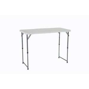   Adjustable Fold in Half Table in White Granite Furniture & Decor