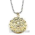 Aztec 24K Gold Pleated PIRATES OF THE CARIBBEAN Coin Pendant DS25