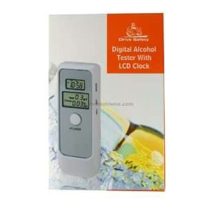    LCD Digital Alcohol Tester Breathalyser with Clock 