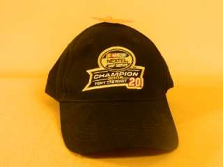 NWT #20 Tony Stewart Nextel Cup Championship 2005 BLACK Hat Ball Cap 