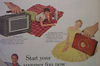 1954 VINTAGE AD RCA VICTOR PORTABLE RADIOS  