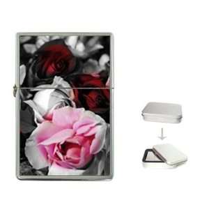  Black and White Roses Chrome Lighter