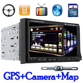   Audio Video TV Bluetooth Car Stereo DVD Player Double Din HD 7 Camera