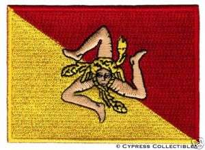 SICILY FLAG embroidered iron on PATCH ITALIAN ITALY new  