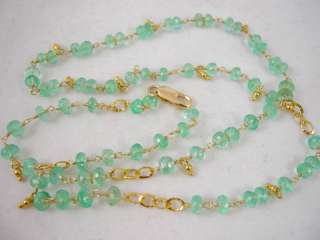 18K SOLID GOLD~ AAA COLUMBIAN EMERALD NECKLACE 22  