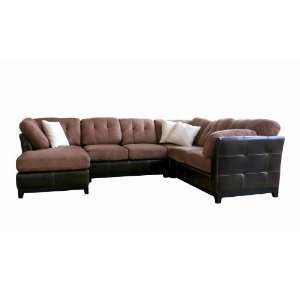  Wholesale Interiors Brown Micro Fiber Sectional with 