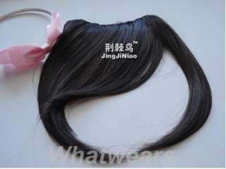 1PCS False Hairpiece Clip on Bang Fringe Hair Extensions 4 Colors 