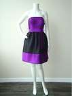 Jill Jill Stuart Black & Purple Color Block Party Dress with Bow