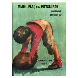  Pittsburgh vs. Miami, 1955 Sports Giclee Poster Print 