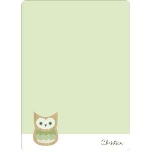  Woodblock Owl Personal Stationery
