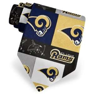   Rams Block and Play Polyester Tie by NFL in Black