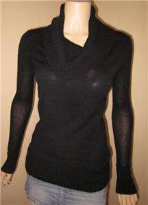 NEW NWT BCBG MAX AZRIA BLACK SWEATER TOP COWL NECK LONG SLEEVE SIZE XS 