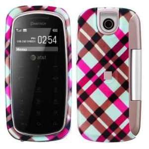 Hot Pink with Brown Cross Plaid Check Design Snap on Hard Skin Shell 