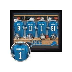  Detroit Lions NFL Customized Locker Room 11 x 14 