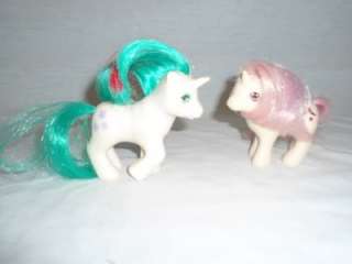 VTG 1984 & 1986 G1 My Little Pony Unicorn Baby Moondancer & Baby Gusty 