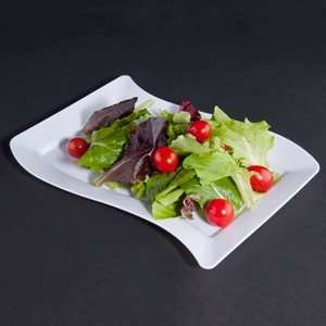  Wavetrends White Plastic Salad Plate 6 1/2 x 10   120/CS 