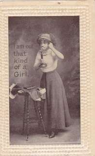 Not That Kind of Girl Telephone antique 1900s call old postcard  