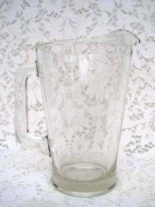 Vintage Weighted Bottom Clear Glass Beer Pitcher  