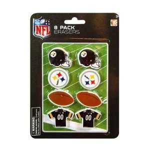  NFL Steelers 8pk Shaped Erasers on Blister Card Office 