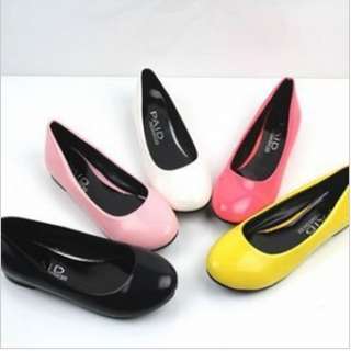 New Korean Candy Colore Leather Round Flat Comfort Shoes H455  