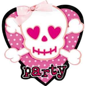    Jumbo Pink Skull Invitations (8) Party Supplies Toys & Games