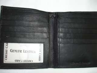 Men Black Leather DU Fold Big Wallet 10 Card Slot New  