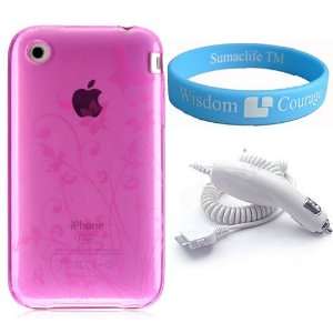  Pink Apple iPhone 3G iphone 3Gs iPhone Silicone Skin + iphone 3Gs 