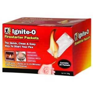  Ignite O Big Flame Fire Starter Packets, 20 Count Packages 