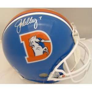  John Elway Signed Denver Broncos D Logo Size Helmet 