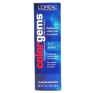  LOreal Color Gems # 1.1 Blue Black 2 oz. (3 Pack) with Free 