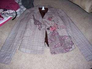 Rubber Ducky Productions Brown Pink Blazer/Jacket S  