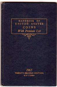 1965 HANDBOOK BLUE BOOK GUIDE TO US COINS R.S YEOMAN  