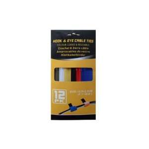  Cable Ties In Assorted Colors, Pack Of 12 