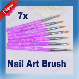   Acrylic Round Nail Art Tips Builder Painting Draw Brush Pen Design
