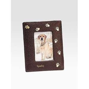   Image Personalized Leather Paw Print Frame   Red