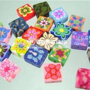 100 Pcs mixed fimo Polymer Clay Flower Spacer Beads F  