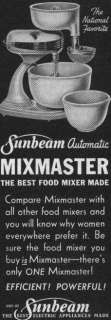 Vintage Sunbeam Mixmaster Mixer with mixing bowls, attachments and 