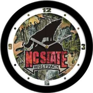  North Carolina State 12 Wall Clock   Camo