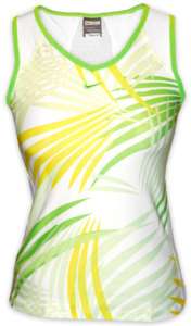 New Nike Women Dry Fit Tennis Tank Top White/Green/Yel  
