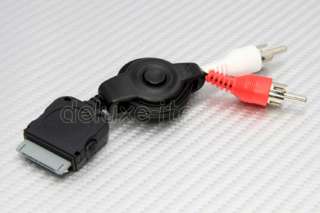 IPOD IPHONE 30 pin male to RCA retractable audio cable  
