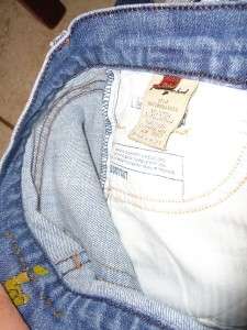FOR ALL MANKIND MED WASH STRETCH LOWRISE BOOTCUT JEANS SZ 26X29 