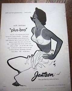 1951 JANTZEN PLUS BRA Rene Gruau Art Ad  